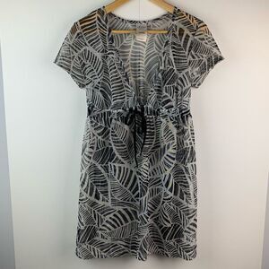 Catalina Women’s Mesh Sheer Stretchy Swimsuit Coverups Black & White Size Small